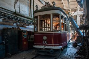 Destruction Saltovsky tram depot in Kharkiv