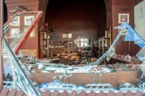 A coffee shop in Kharkiv was destroyed
