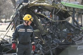 Consequences of falling rocket fragments in Kyiv