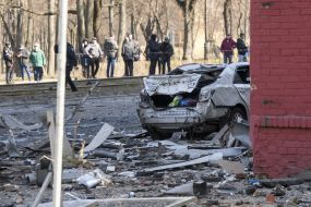 Consequences of falling rocket fragments in Kyiv