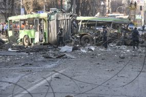 Consequences of falling rocket fragments in Kyiv