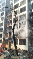 In Kyiv, an artillery shell hit a high-rise building in Svyatoshin district