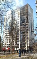 In Kyiv, an artillery shell hit a high-rise building in Svyatoshin district