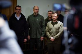 Mateush Moravytskyy, Denys Shmyhal and Volodymyr Zelensky