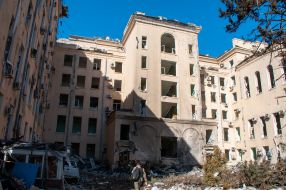 The destroyed building of the Regional State Administration in Kharkov