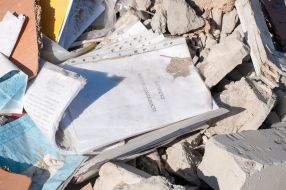 Destroyed school building in Kharkov
