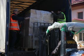 Volunteer staff of humanitarian aid in Lviv region