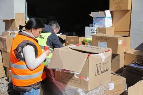 Volunteer staff of humanitarian aid in Lviv region