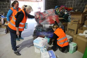 Volunteer staff of humanitarian aid in Lviv region