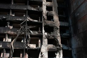 Dwelling house destroyed as a result of the shelling of Kharkiv