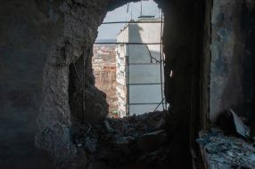 Dwelling house destroyed as a result of the shelling of Kharkiv