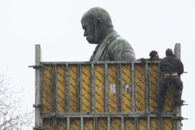 Monument to Taras Shevchenko in a special protective structure