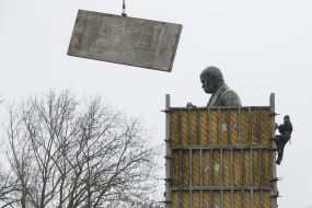 Monument to Taras Shevchenko in a special protective structure