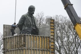 Monument to Taras Shevchenko in a special protective structure