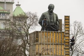 Monument to Taras Shevchenko in a special protective structure