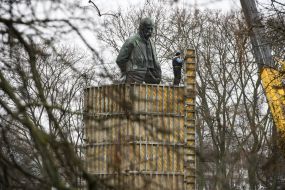 Monument to Taras Shevchenko in a special protective structure