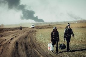 Evacuation of people from Chernihiv