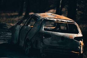 Burnt car