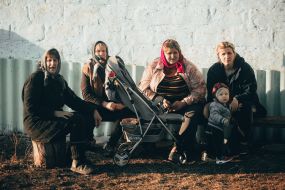 People on the street in Chernihiv