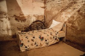 Baby bed in the bomb shelter