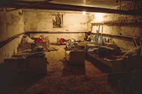 People in the bomb shelter