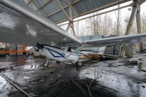 Destroyed plane at Gostomel airport
