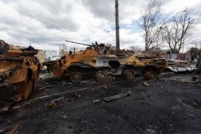 Destroyed equipment of the Russian army in Bucha