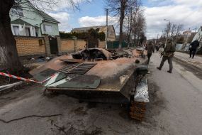 Destroyed equipment of the Russian army in Bucha