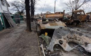 Destroyed equipment of the Russian army in Bucha