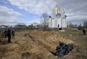 Mass grave near the church in Bucha