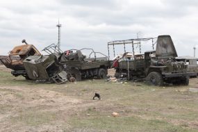 The airfield in Gostomel destroyed by the Russian occupiers
