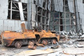 The airfield in Gostomel destroyed by the Russian occupiers