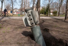 The remains of a shell in Chuguev