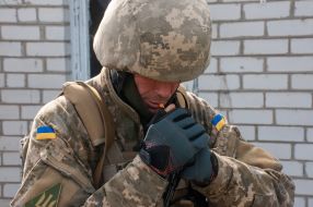 The fighter of the territorial defense  in Chuguev