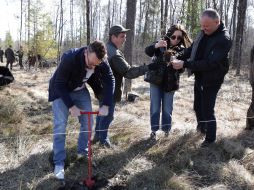 Settlers from different regions of Ukraine plant seedlings