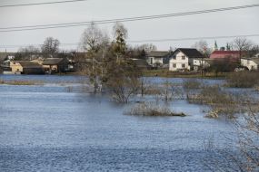 Flooded houses and yards in Demidov