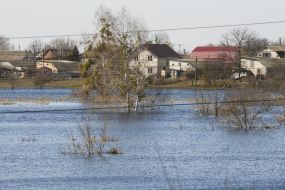 Flooded houses and yards in Demidov