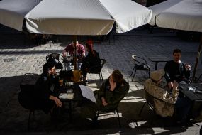 Summer cafe area in Lviv