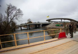 Temporary bridge near Stoyanka village