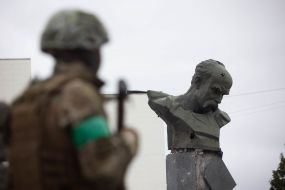 Розстріляний пам'ятник Тарасу Шевченку у Бородянці