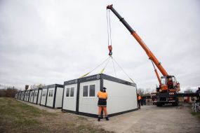 Modular houses for rescuers and volunteers in Borodianka