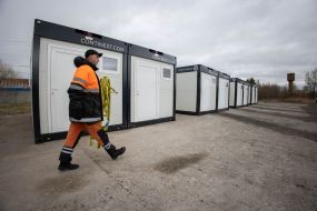 Modular houses for rescuers and volunteers in Borodianka