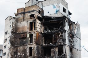 Destroyed houses in Borodyanka