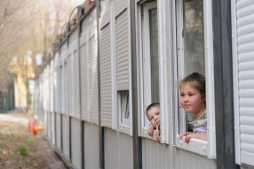 Modular town for migrants in Lviv
