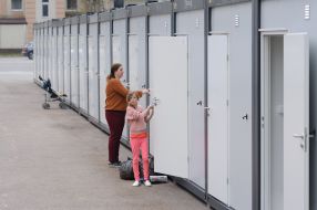Modular town for migrants in Lviv
