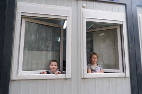 Modular town for migrants in Lviv