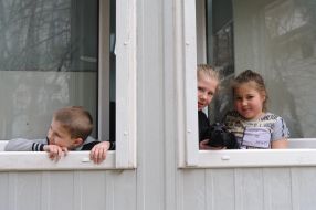 Modular town for migrants in Lviv