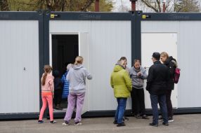 Modular town for migrants in Lviv