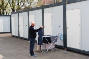 Modular town for migrants in Lviv