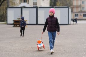 Immigrant children play in Lviv